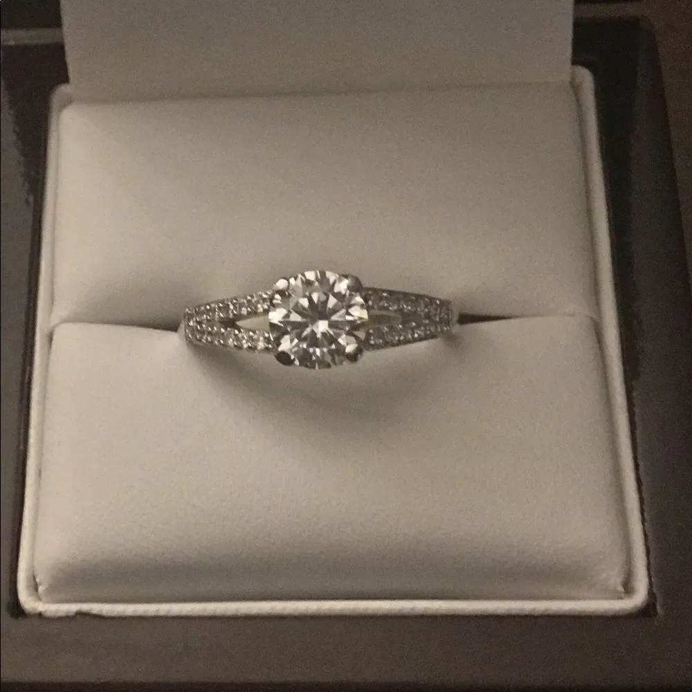 3 Ct. Round Solitaire Diamonelle Split Band Ring
